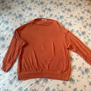 We The Free Orange Cowl Neck Sweater Cozy Knit